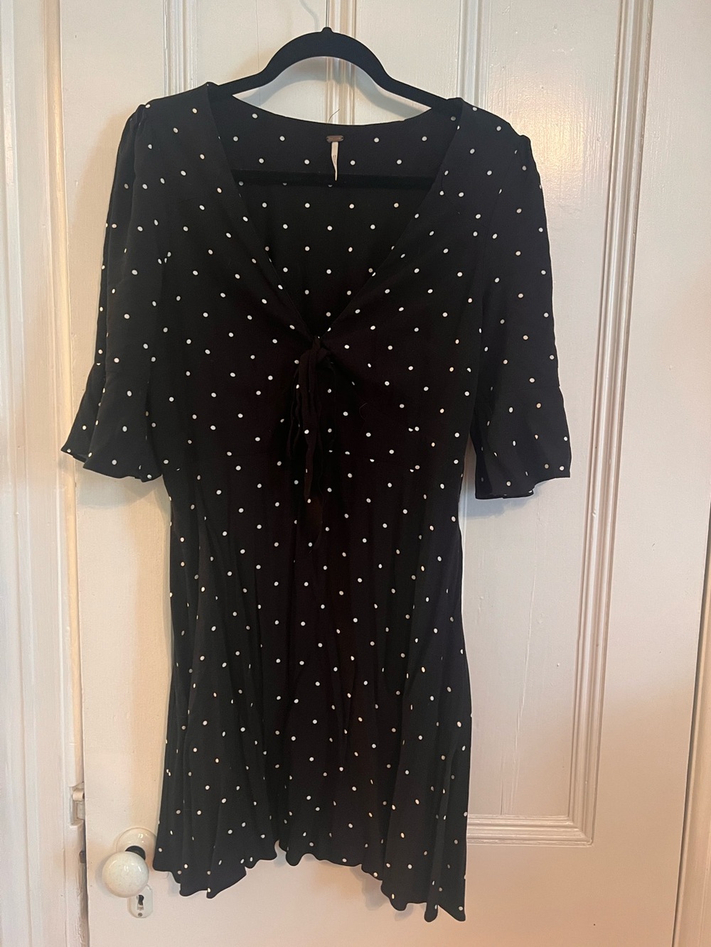 Free People “All Yours” Mini Dress with White Polka Dots